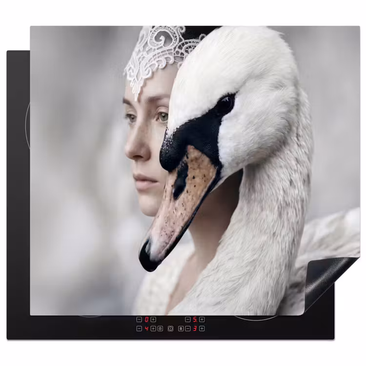 Inductie beschermer - Vrouw - Zwaan - Wit — 1