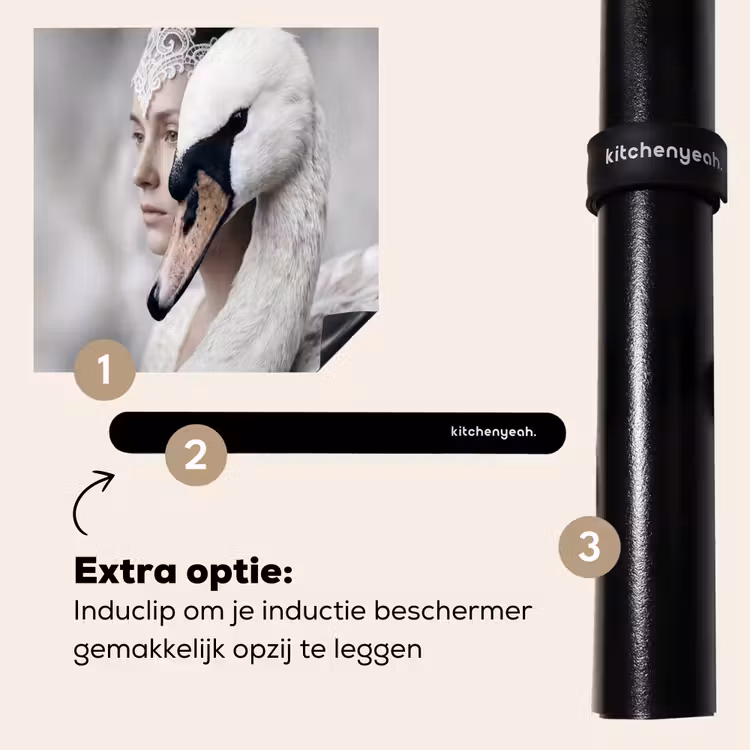 Inductie beschermer - Vrouw - Zwaan - Wit — 8