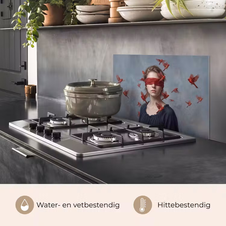 Spatscherm keuken - Portret - Krachtig - Rood — 2