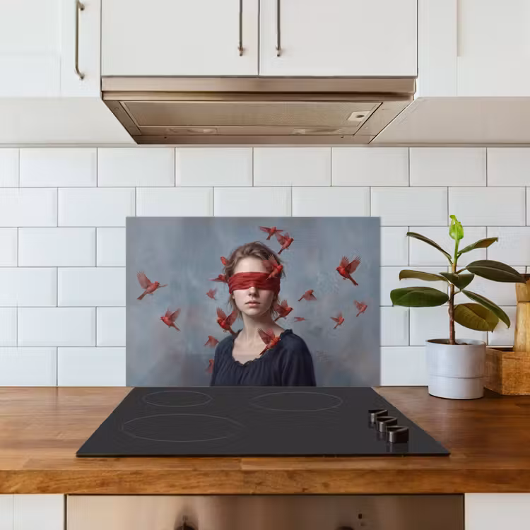 Spatscherm keuken - Portret - Krachtig - Rood — 3