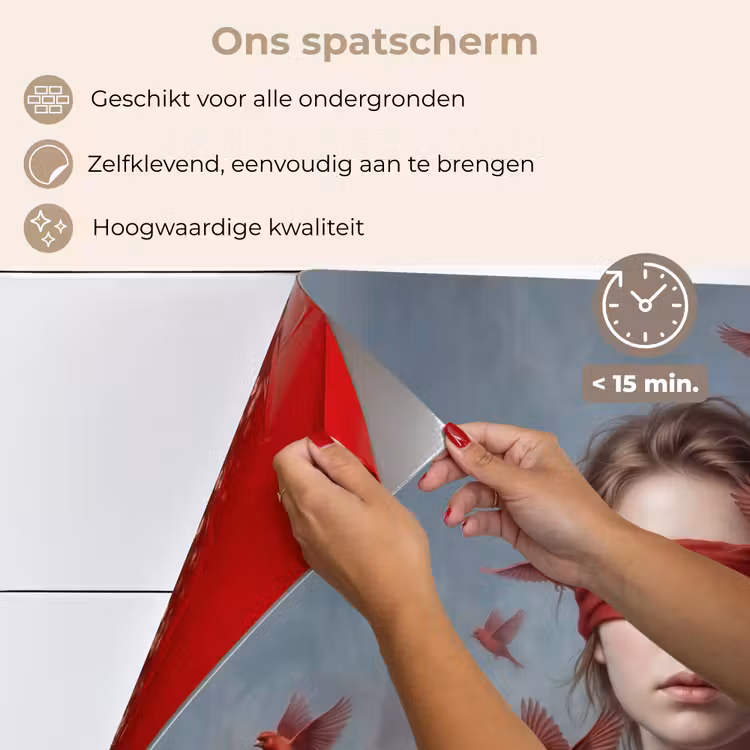 Spatscherm keuken - Portret - Krachtig - Rood — 4