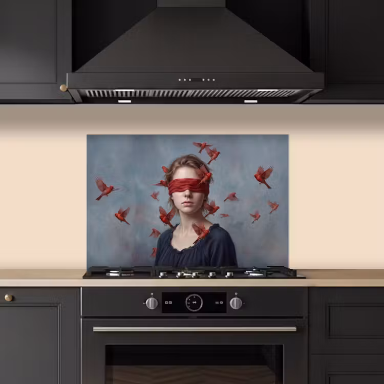 Spatscherm keuken - Portret - Krachtig - Rood — 5