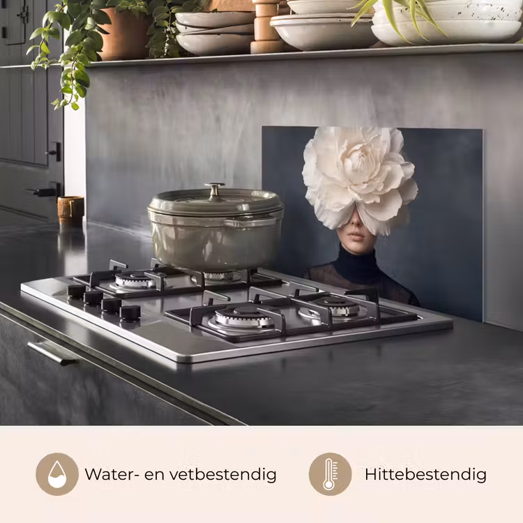 Spatscherm keuken - Portret - Mysterieus - Wit — 2