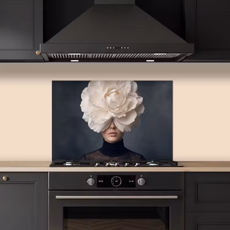 Spatscherm keuken - Portret - Mysterieus - Wit — 5