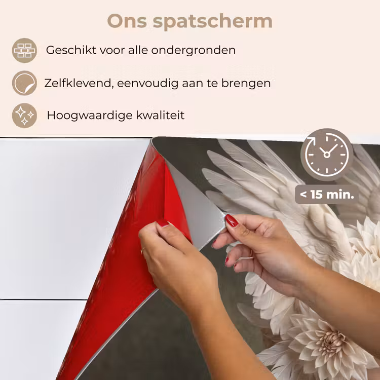 Spatscherm keuken - Vleugels - Vrouw - Wit — 4