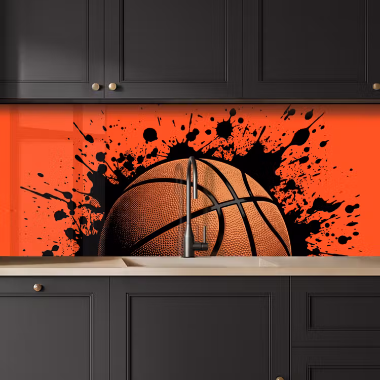 Spatscherm keuken - Basketbal - Verf - Sport - Oranje — 6