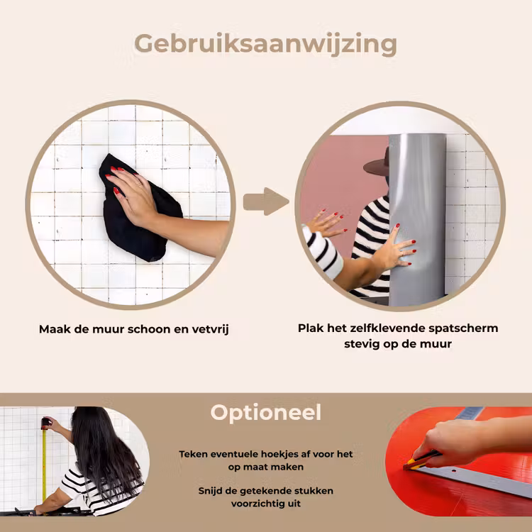Spatscherm keuken - Grafisch - Vrouw - Roze — 6