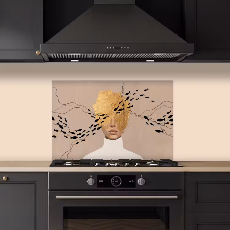 Spatscherm keuken - Modern - Vrouw - Goud — 5