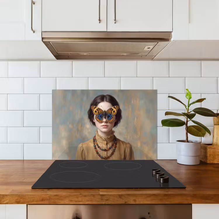 Spatscherm keuken - Portret - Vlinder - Kleurrijk — 3