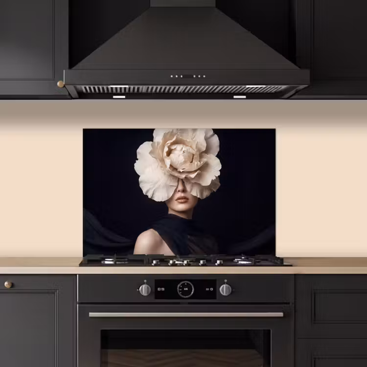 Spatscherm keuken - Roos - Tijdloos - Zwart — 5