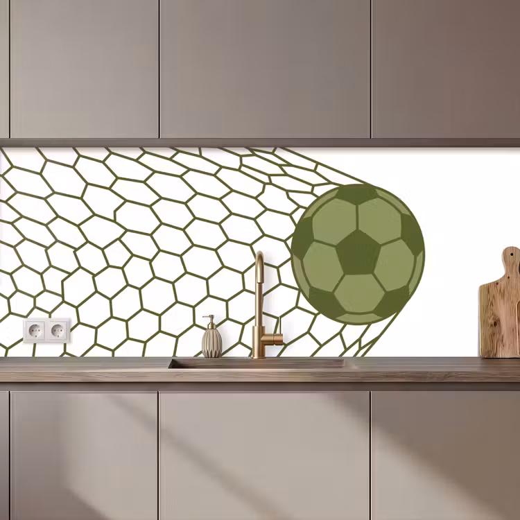 Spatscherm keuken - Voetbal - Goal - Sport - Groen — 1