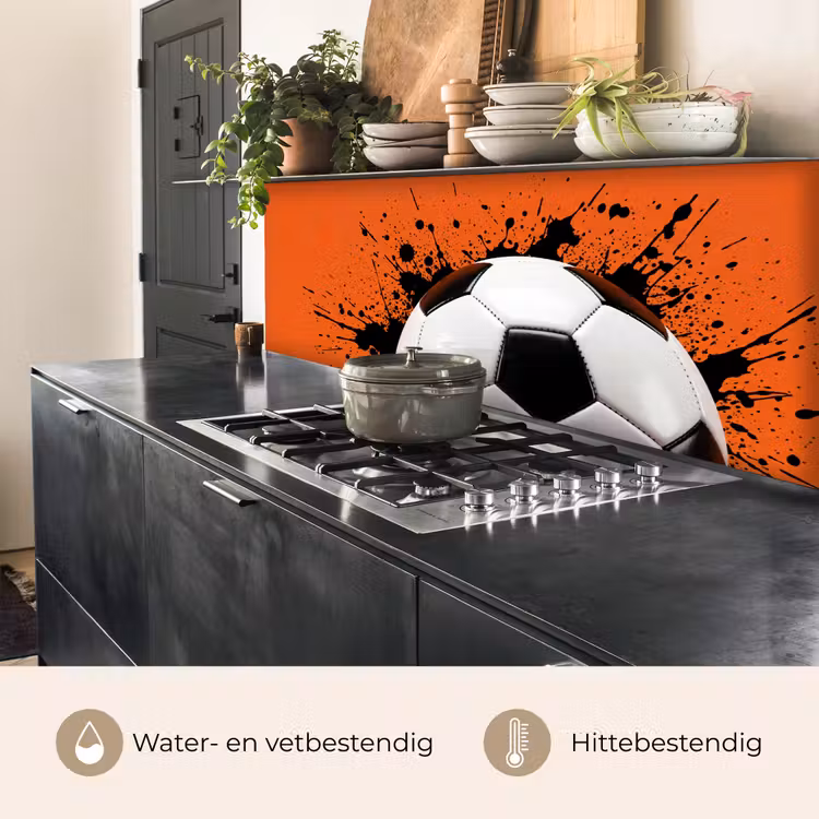 Spatscherm keuken - Voetbal - Verf - Sport - Oranje — 5