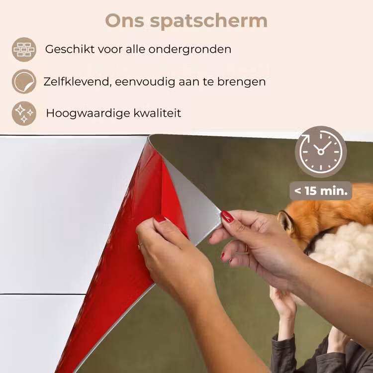 Spatscherm keuken - Vos - Surrealistisch - Groen — 4