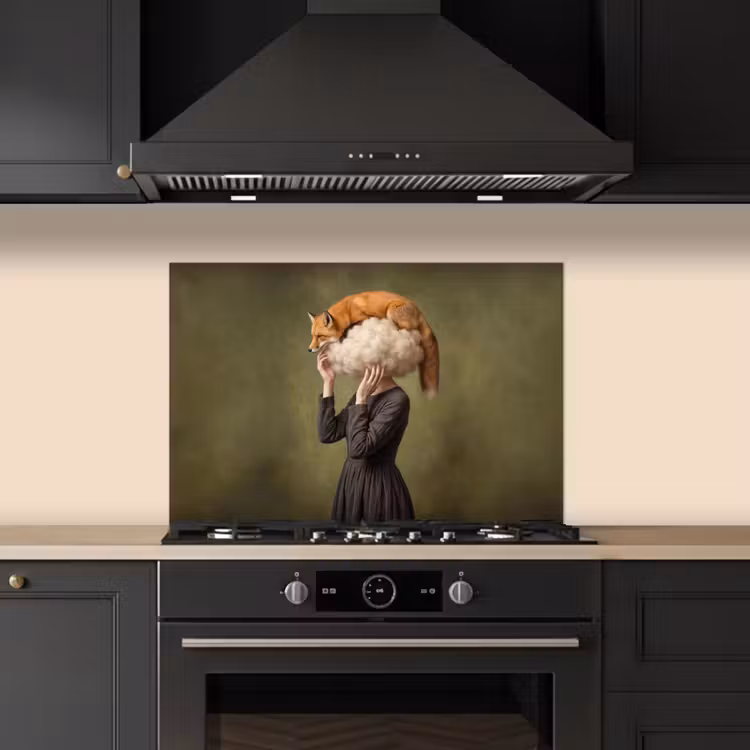 Spatscherm keuken - Vos - Surrealistisch - Groen — 5