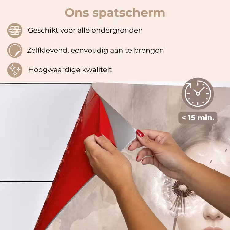 Spatscherm keuken - Vrouw - Sereen - Grijs — 4