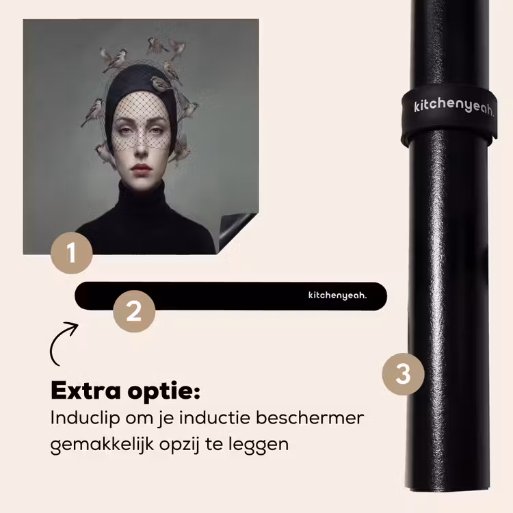 Inductie beschermer - Portret - Vogels - Zwart — 8