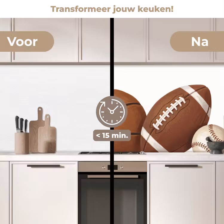 Spatscherm keuken - Sport - Ballen - Illustratie — 3
