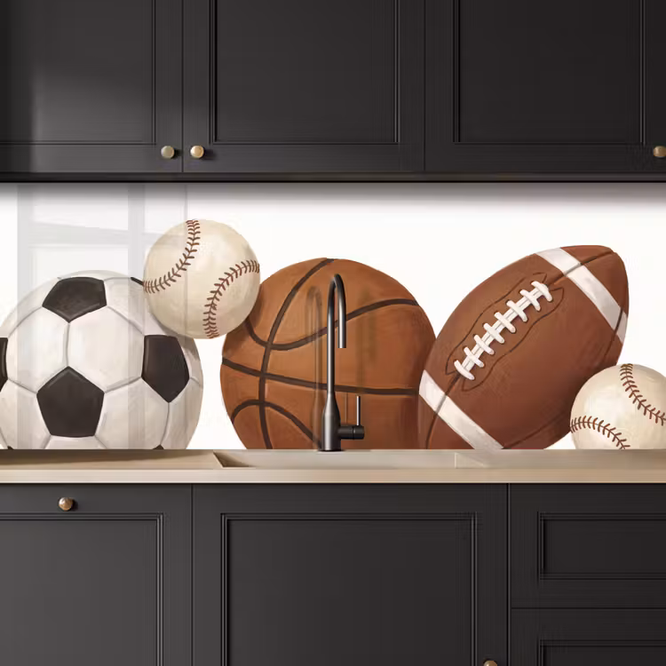 Spatscherm keuken - Sport - Ballen - Illustratie — 6