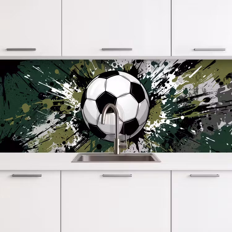 Spatscherm keuken - Voetbal - Verf - Spetters - Groen — 4