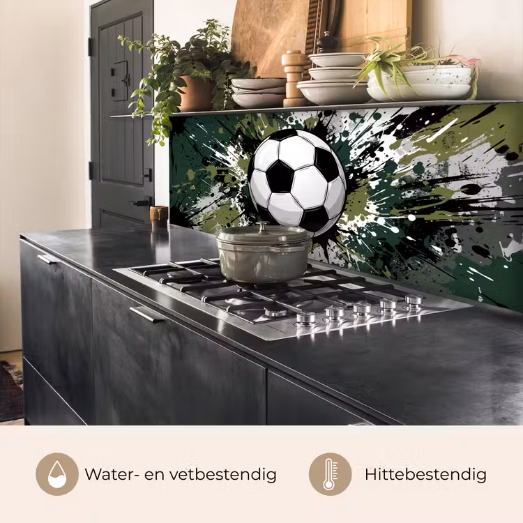 Spatscherm keuken - Voetbal - Verf - Spetters - Groen — 5