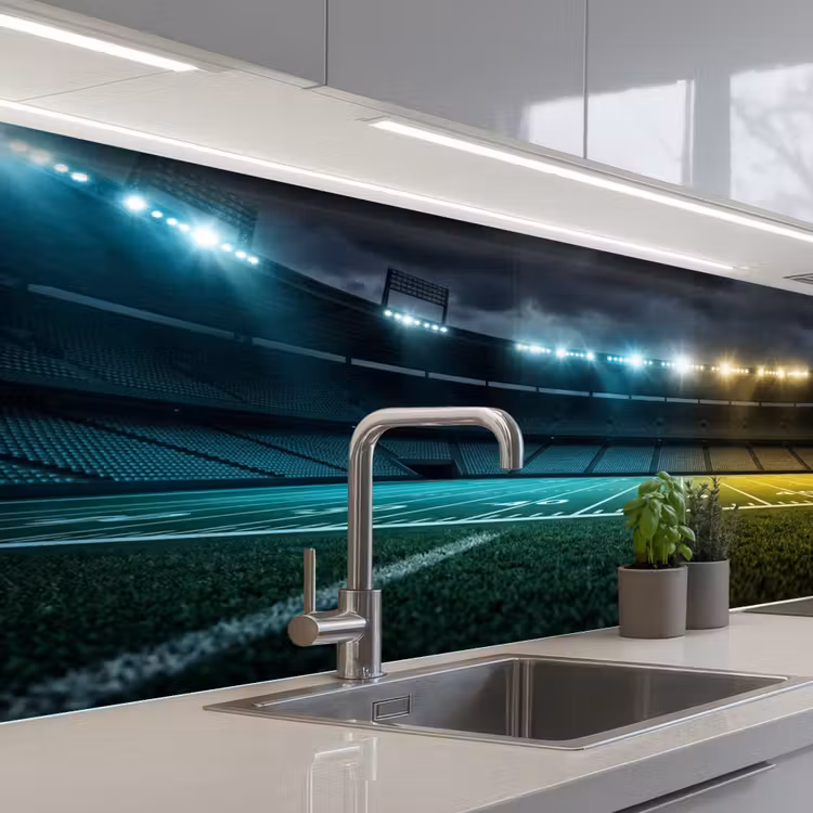 Spatscherm keuken - Voetbal - Stadion - Nacht - Modern — 2