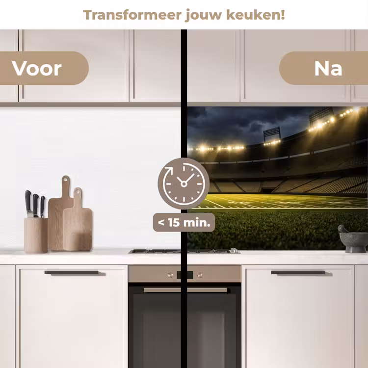 Spatscherm keuken - Voetbal - Stadion - Nacht - Modern — 3
