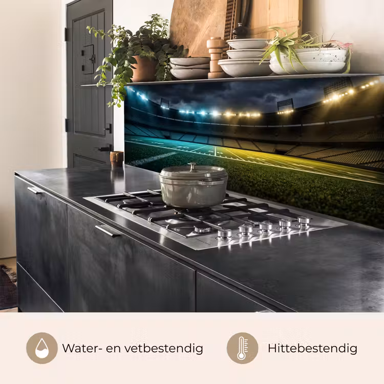 Spatscherm keuken - Voetbal - Stadion - Nacht - Modern — 5