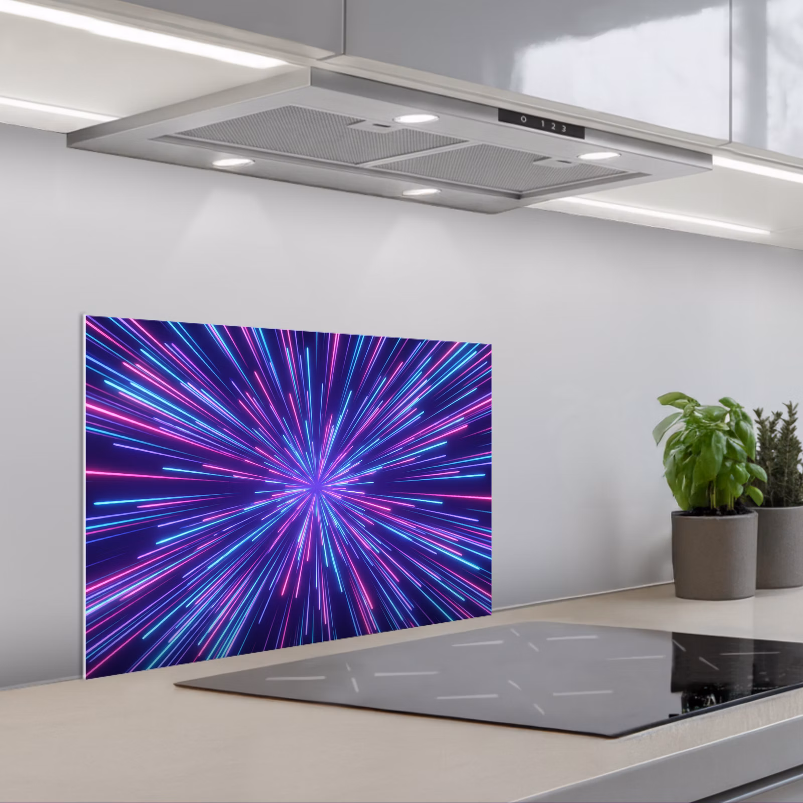 Spatscherm keuken - Dynamisch - Ruimte - Kleurrijk — 1