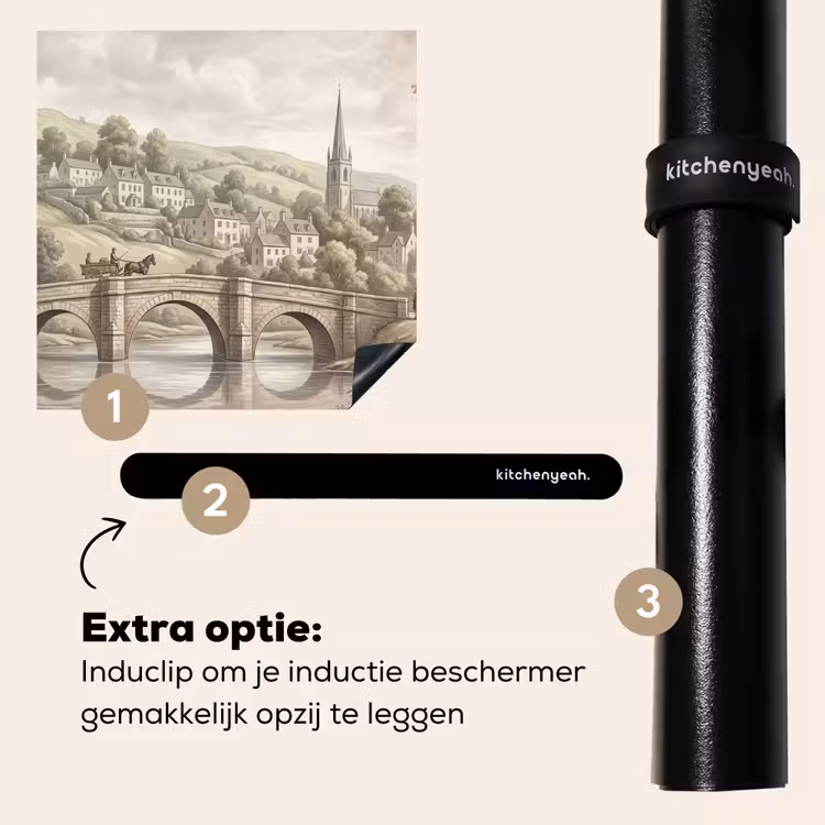 Inductie beschermer - Dorp - Brug - Uitzicht - Groen — 8