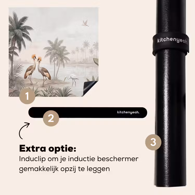 Inductie beschermer - Kraanvogels - Palmbomen - Tropisch — 8