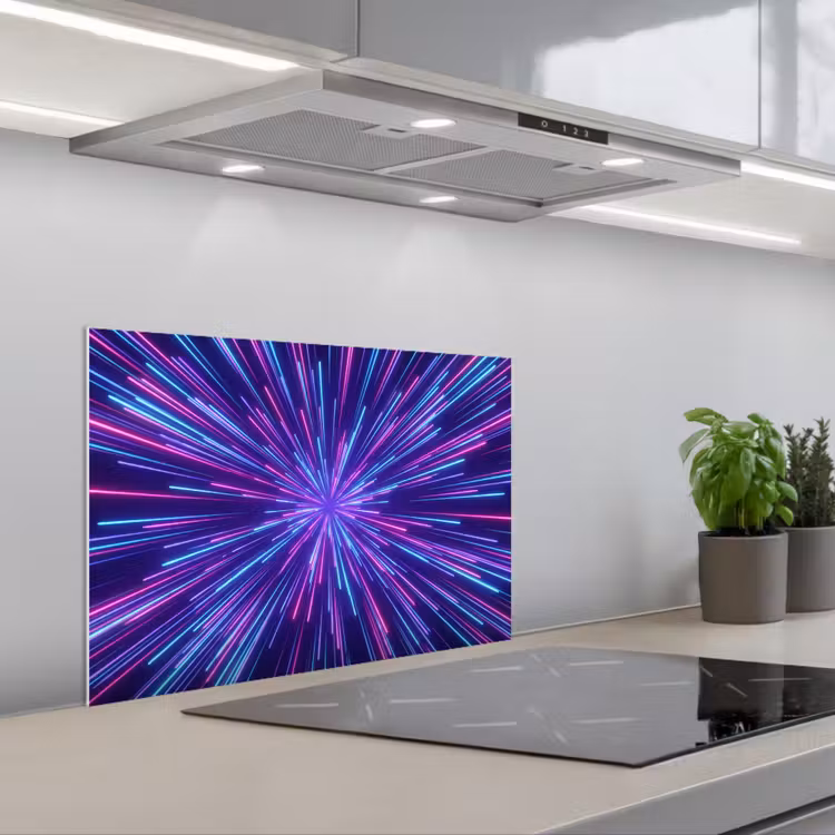 Spatscherm keuken - Dynamisch - Ruimte - Kleurrijk — 1