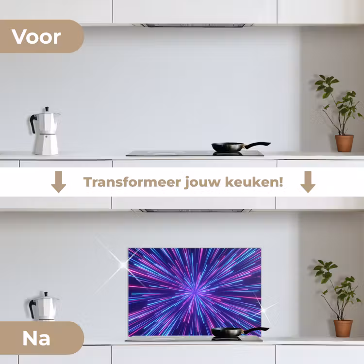 Spatscherm keuken - Dynamisch - Ruimte - Kleurrijk — 7