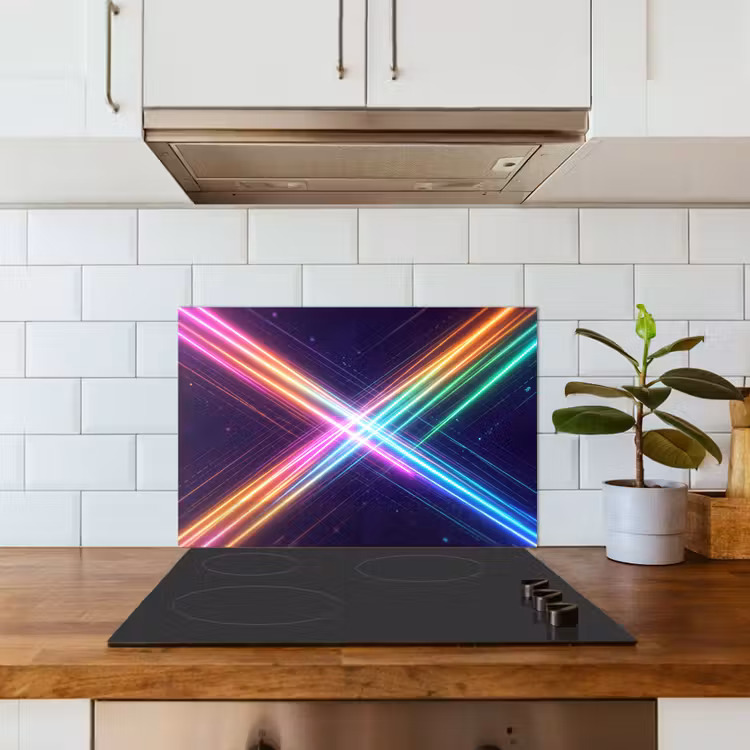 Spatscherm keuken - Kruisen - Lasterstralen - Neon — 3
