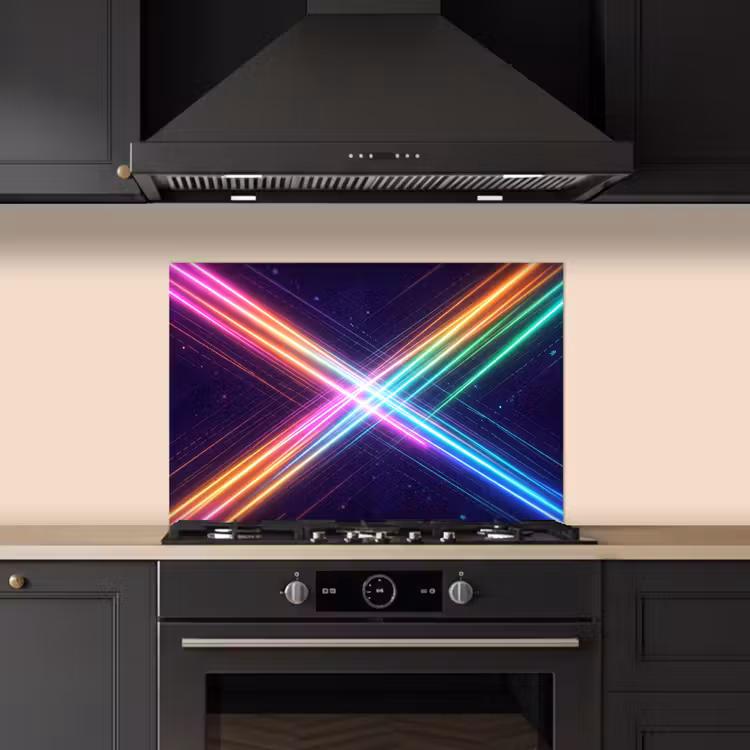 Spatscherm keuken - Kruisen - Lasterstralen - Neon — 5