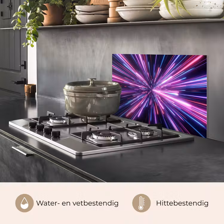Spatscherm keuken - Lichtsnelheid - Ruimte - Roze - Paars — 2