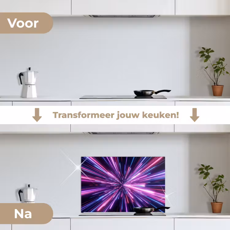 Spatscherm keuken - Lichtsnelheid - Ruimte - Roze - Paars — 7