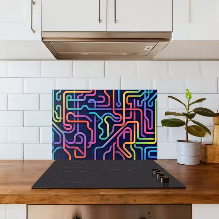 Spatscherm keuken - Retro - Abstract - Neon — 3
