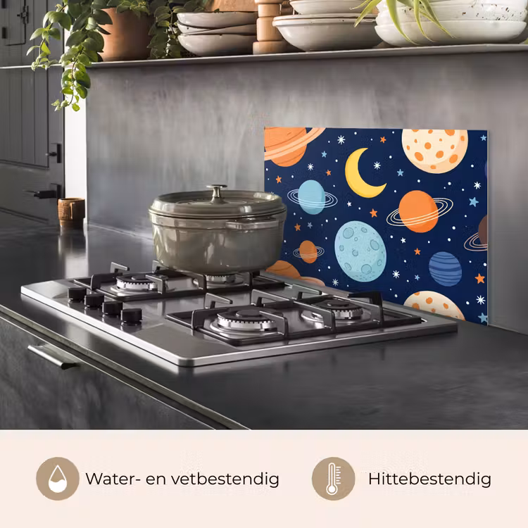 Spatscherm keuken - Ruimte - Planeten - Kleurrijk — 2