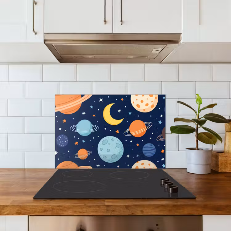 Spatscherm keuken - Ruimte - Planeten - Kleurrijk — 3