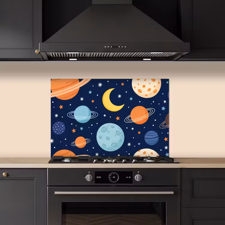 Spatscherm keuken - Ruimte - Planeten - Kleurrijk — 5