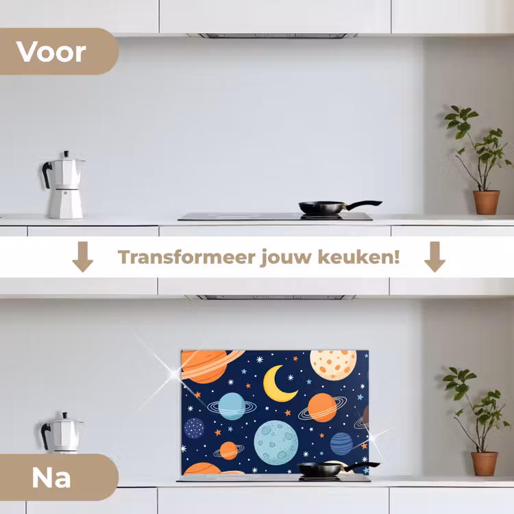 Spatscherm keuken - Ruimte - Planeten - Kleurrijk — 7