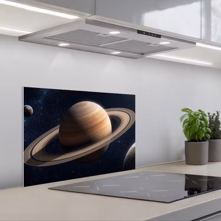 Spatscherm keuken - Planeten - Saturnus - Ruimte — 1