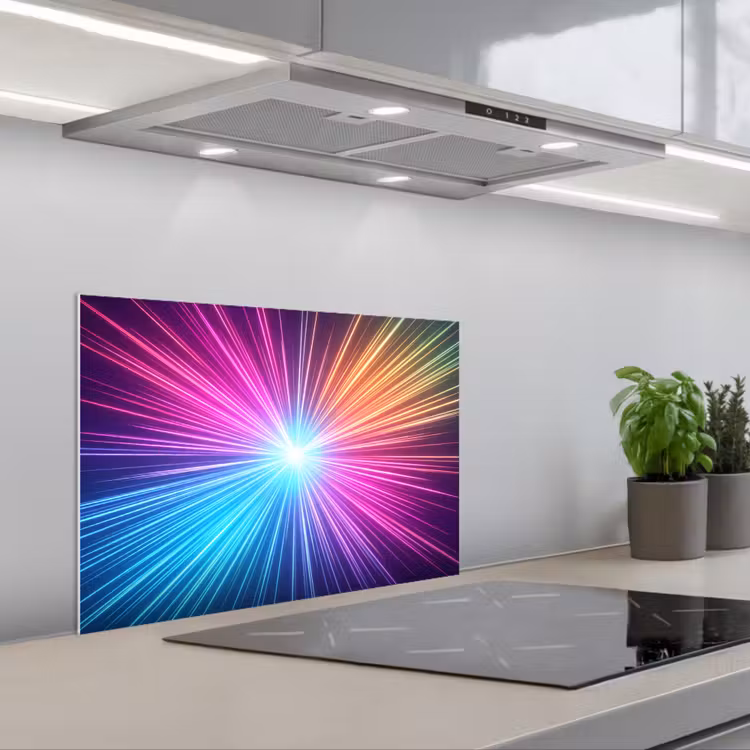 Spatscherm keuken - Abstract - Light - Burst - Modern - Colorful — 1