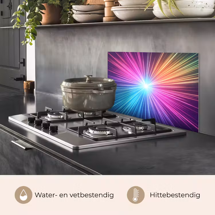 Spatscherm keuken - Abstract - Light - Burst - Modern - Colorful — 2