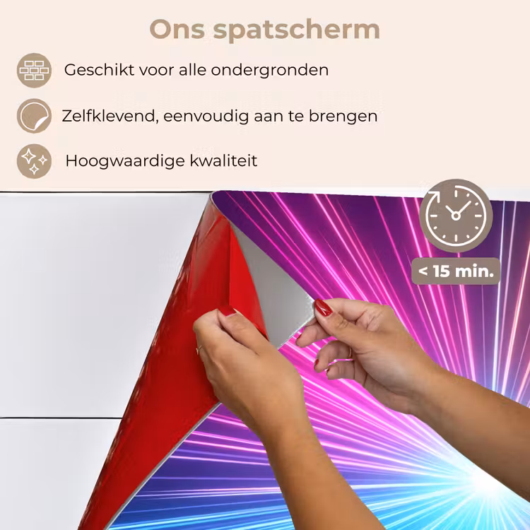Spatscherm keuken - Abstract - Light - Burst - Modern - Colorful — 4