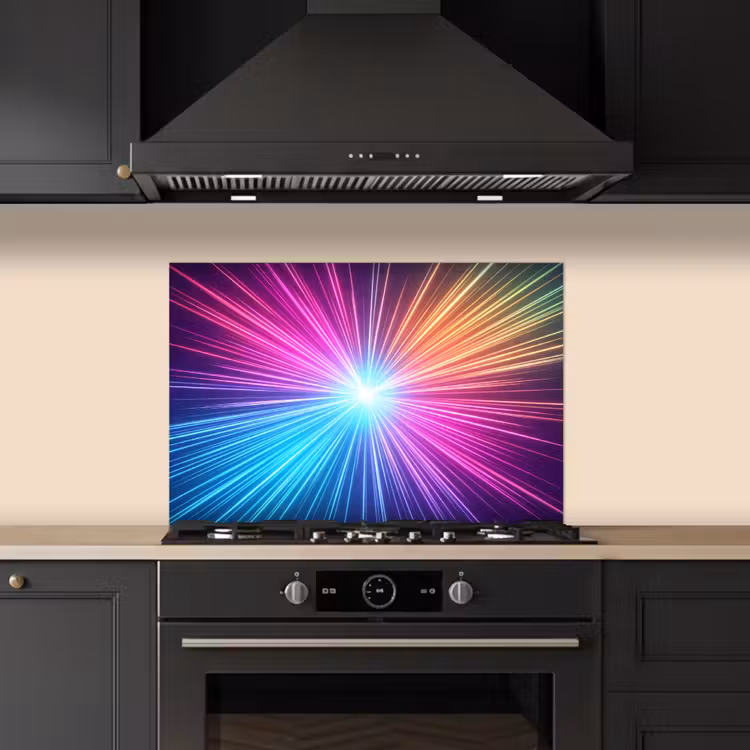 Spatscherm keuken - Abstract - Light - Burst - Modern - Colorful — 5
