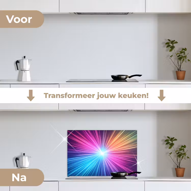Spatscherm keuken - Abstract - Light - Burst - Modern - Colorful — 7