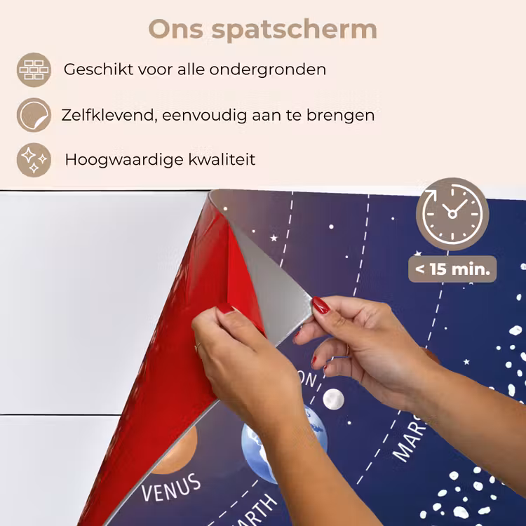 Spatscherm keuken - Planetenstelsel - Ruimte - Illustratie — 4