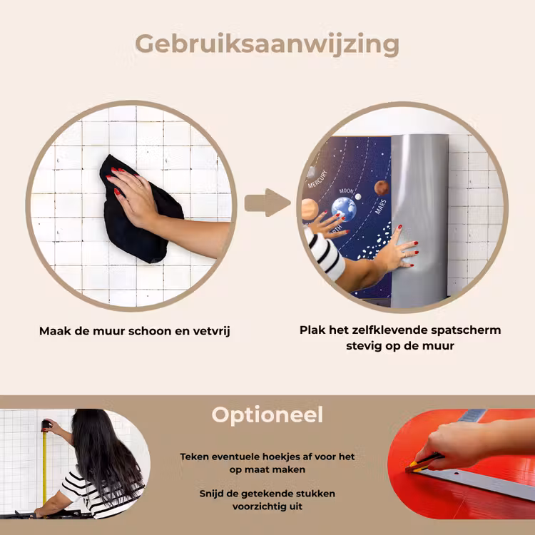 Spatscherm keuken - Planetenstelsel - Ruimte - Illustratie — 6