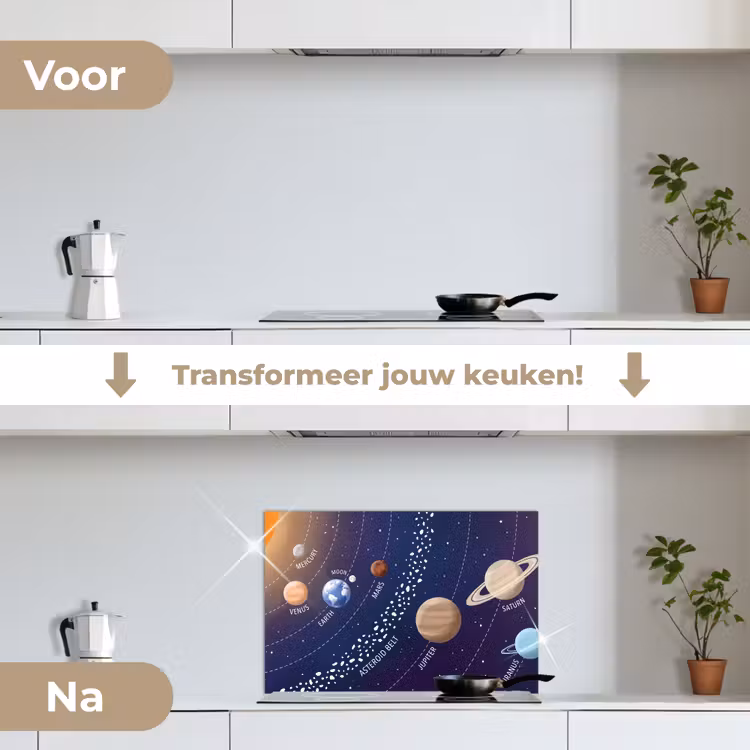 Spatscherm keuken - Planetenstelsel - Ruimte - Illustratie — 7